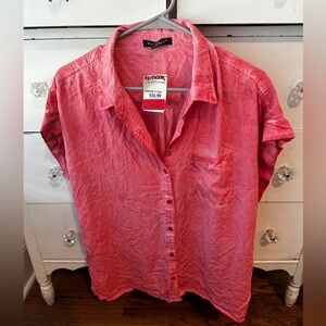Coral button down shirt